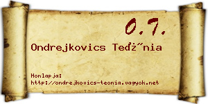 Ondrejkovics Teónia névjegykártya